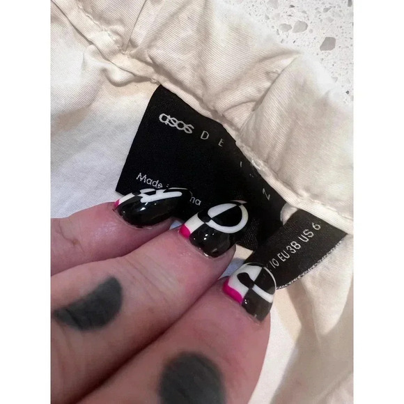 ASOS design pants drawstring waist and ankles size 6 women’s white - Picture 5 of 6